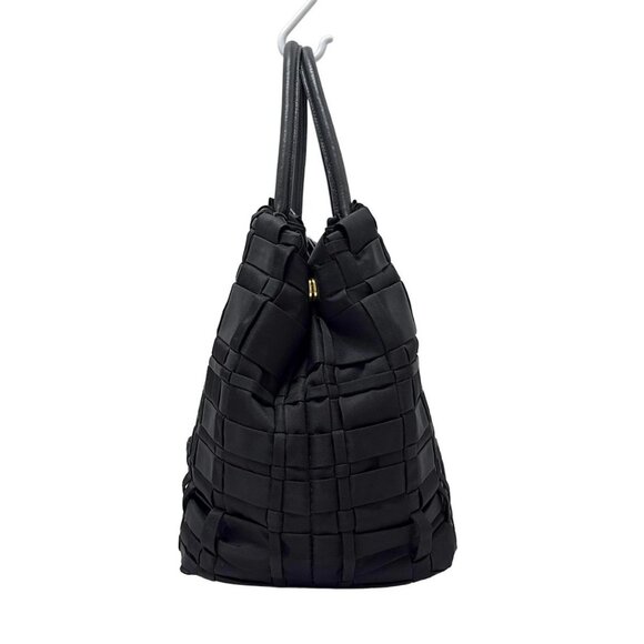 Auth PRADA - Black Nylon Leather Tote Bag - Picture 5 of 10